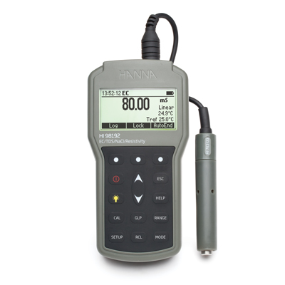 哈納專業(yè)級(jí)微電腦EC-TDS-電阻率-NaCI-°C測定儀HI98192