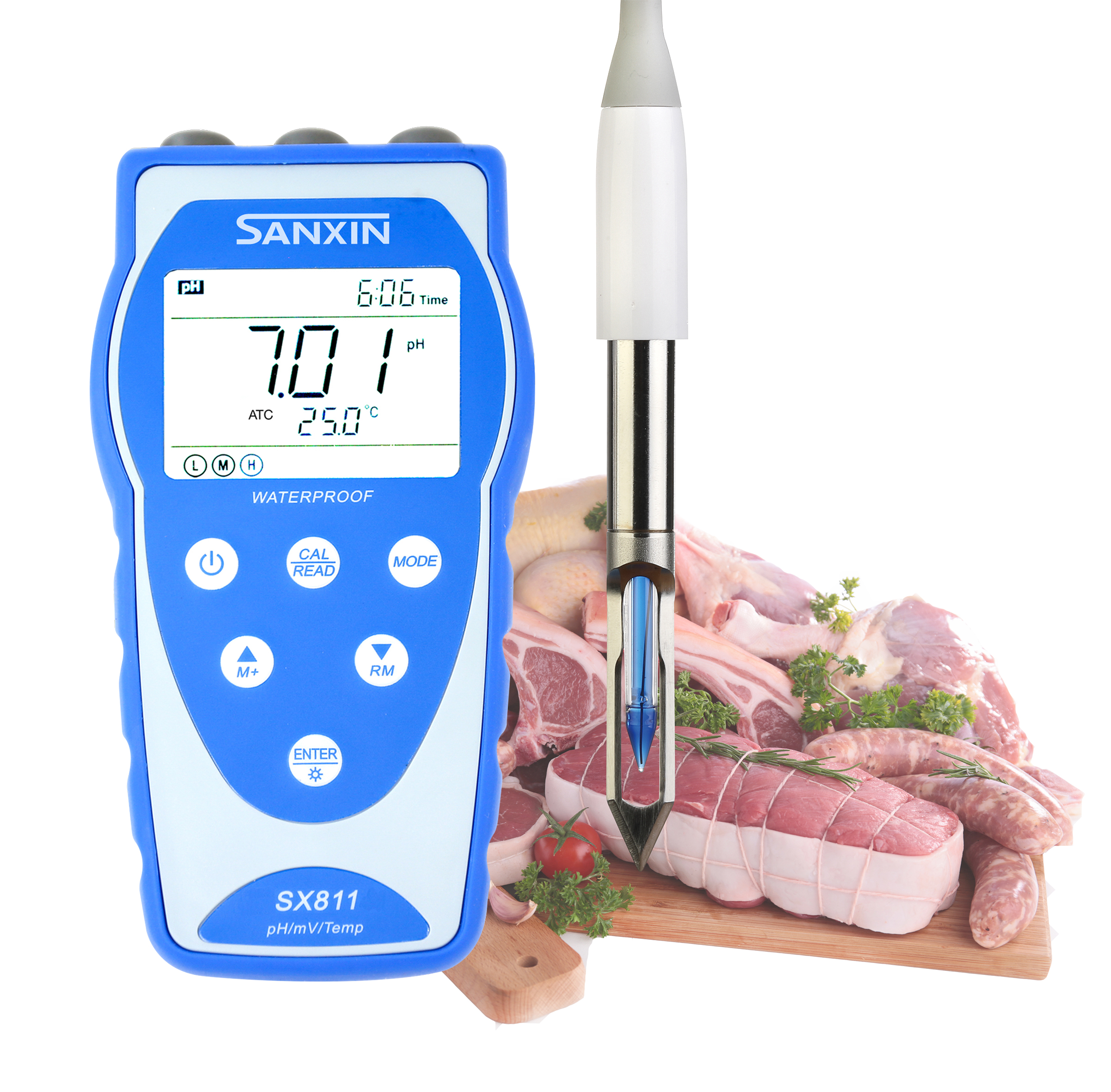 上海三信肉類穿刺型pH計SX811-MT